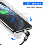 USLION 540 Degree Rotate Magnetic Cable For iPhone, Micro USB & Type C