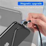 USLION 540 Degree Rotate Magnetic Cable For iPhone, Micro USB & Type C