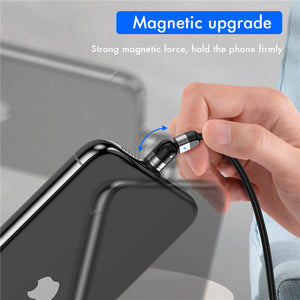 USLION 540 Degree Rotate Magnetic Cable For iPhone, Micro USB & Type C