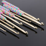 Floral Crochet Hook Set with Ceramic Handle - 9pcs