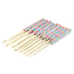 Floral Crochet Hook Set with Ceramic Handle - 9pcs