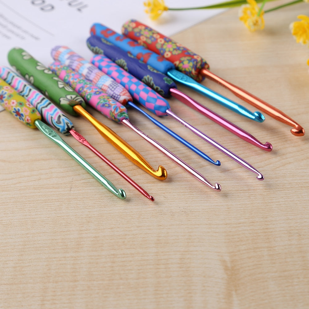 Floral Crochet Hooks Set 9 Pack. Ergonomic Crochet Hook Sets Soft