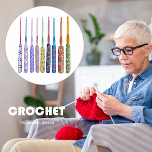 Hookzi - 9pcs Floral Crochet Hook Set