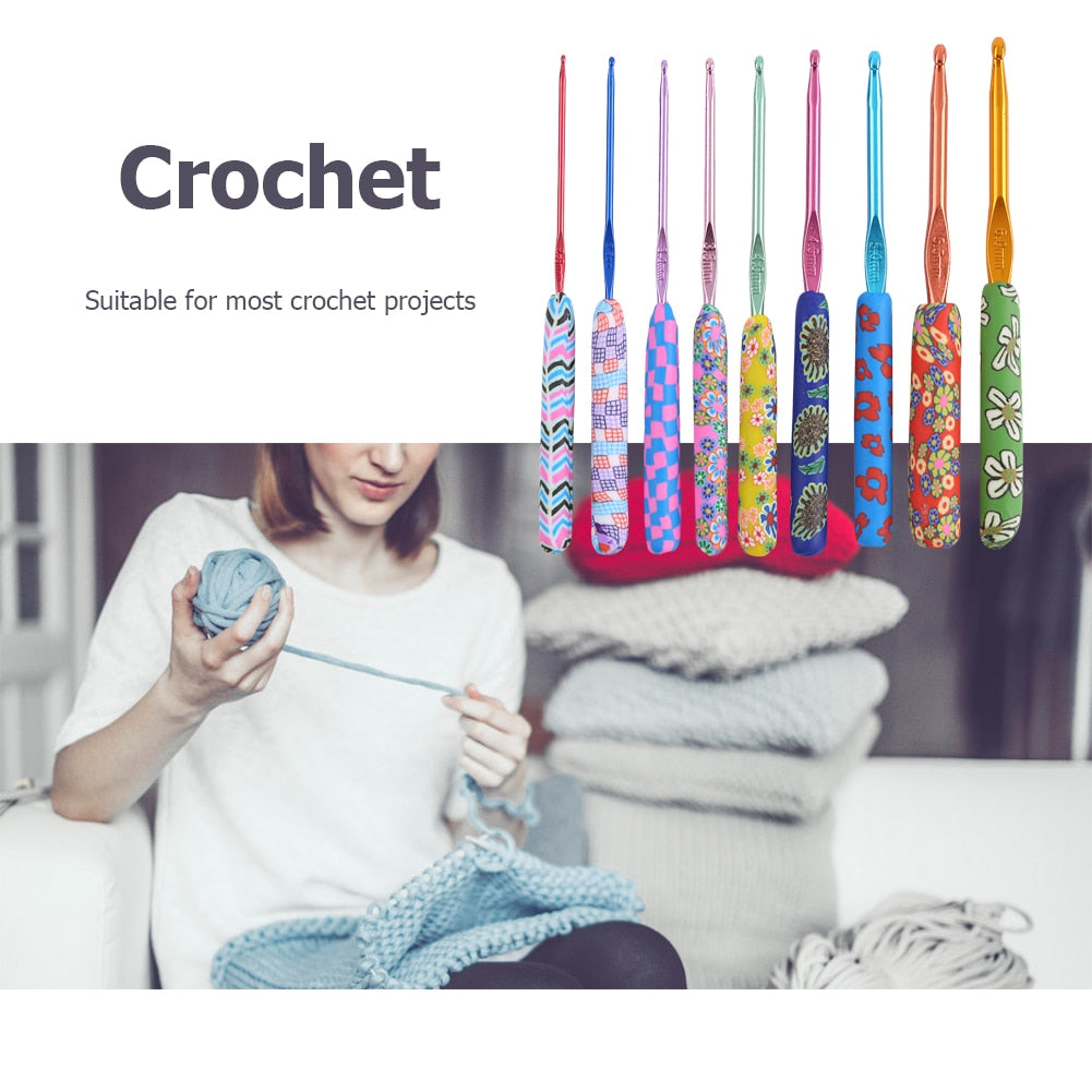 Hookzi - 9pcs Floral Crochet Hook Set